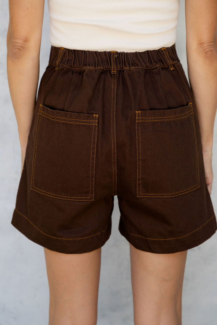 Byron Denim Shorts - Espresso