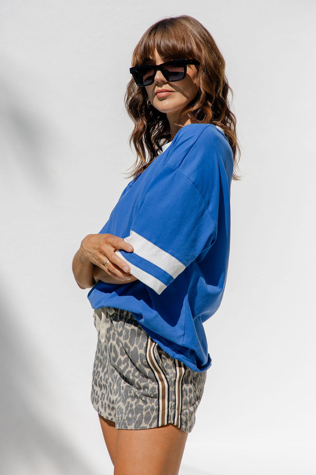 Blake Relaxed-Fit Stripe Tee - Blue and White
