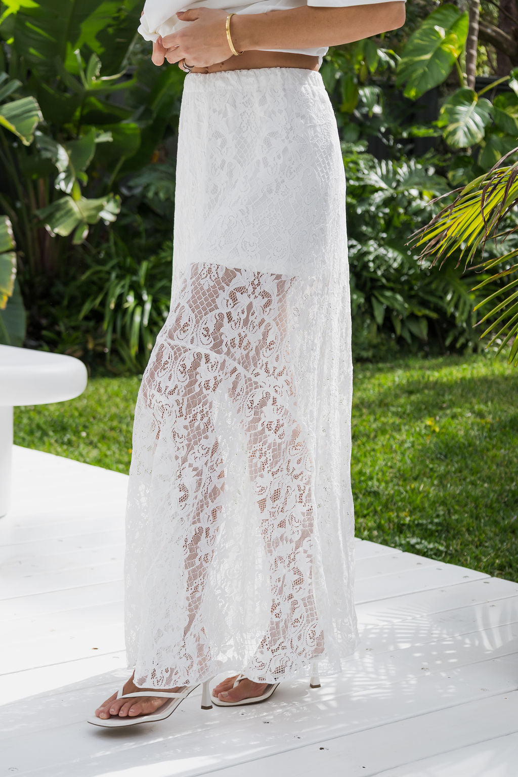Zahra Lace Skirt - White