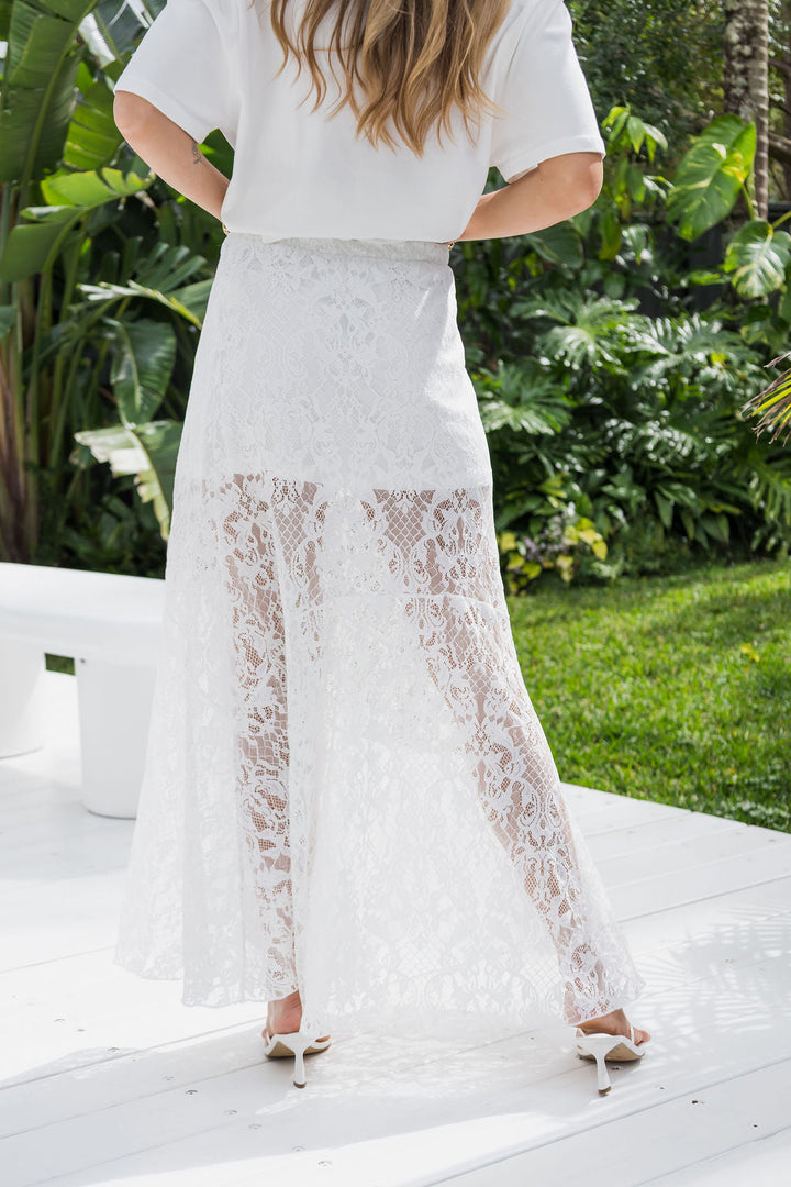 Zahra Lace Skirt - White