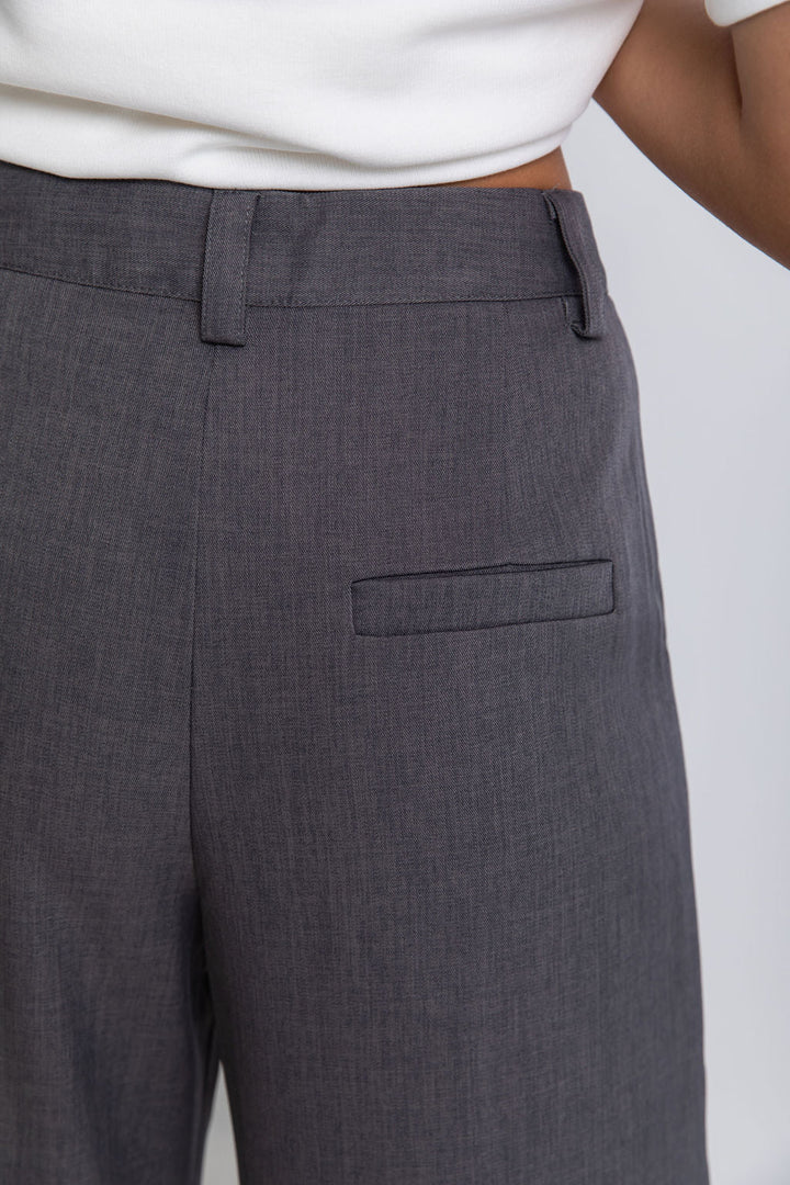 Asher Wide-Leg Pants - Dark Grey
