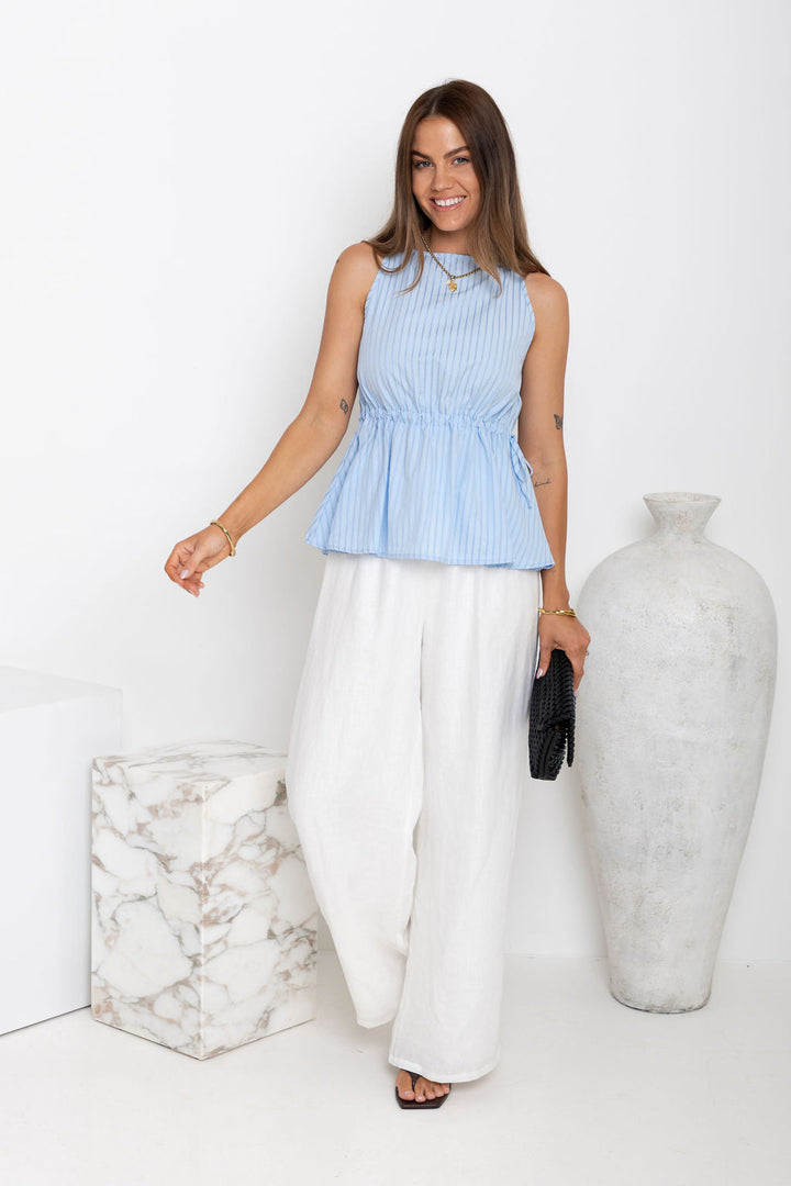 Sara Stripe Top - Blue