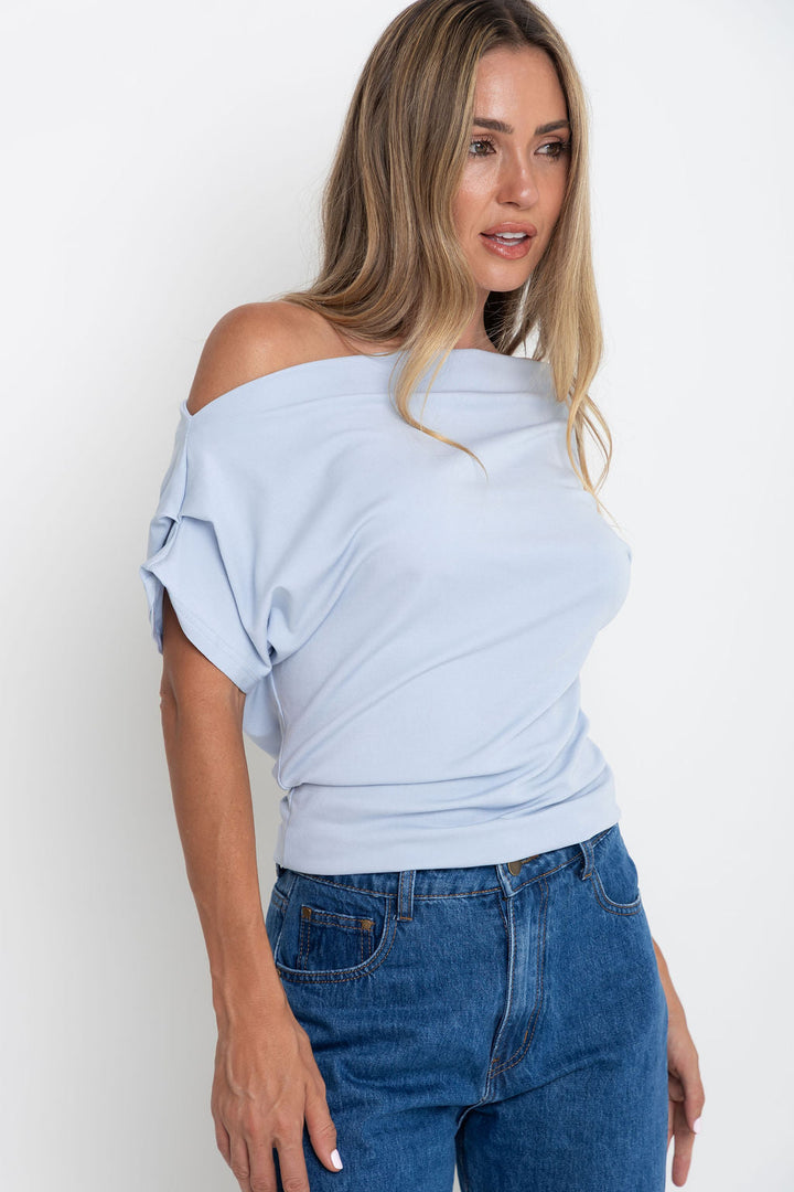 Jaimie Off-The Shoulder Top - Light Blue