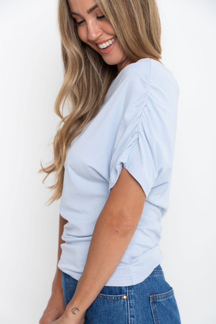 Jaimie Off-The Shoulder Top - Light Blue
