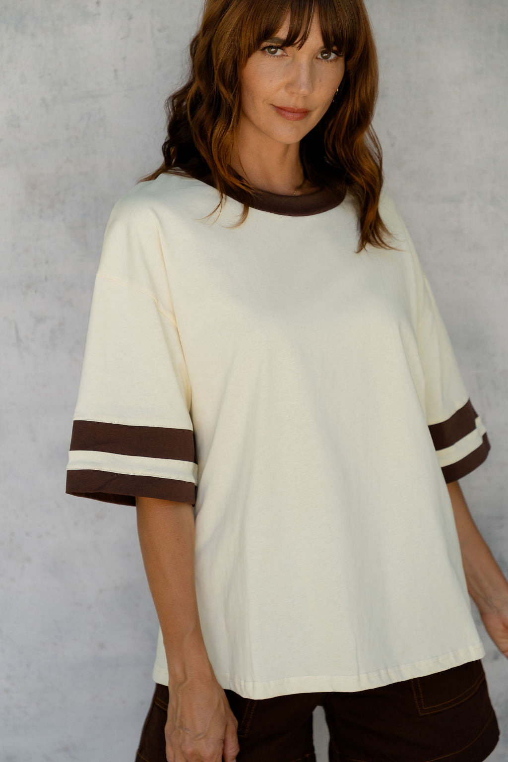 Blake Relaxed-Fit Stripe Tee - Yellow and Chocolate