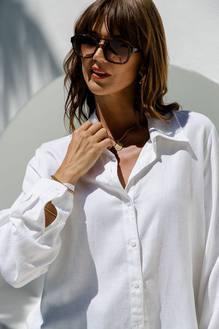 Kent Long Sleeve Shirt - Ivory White