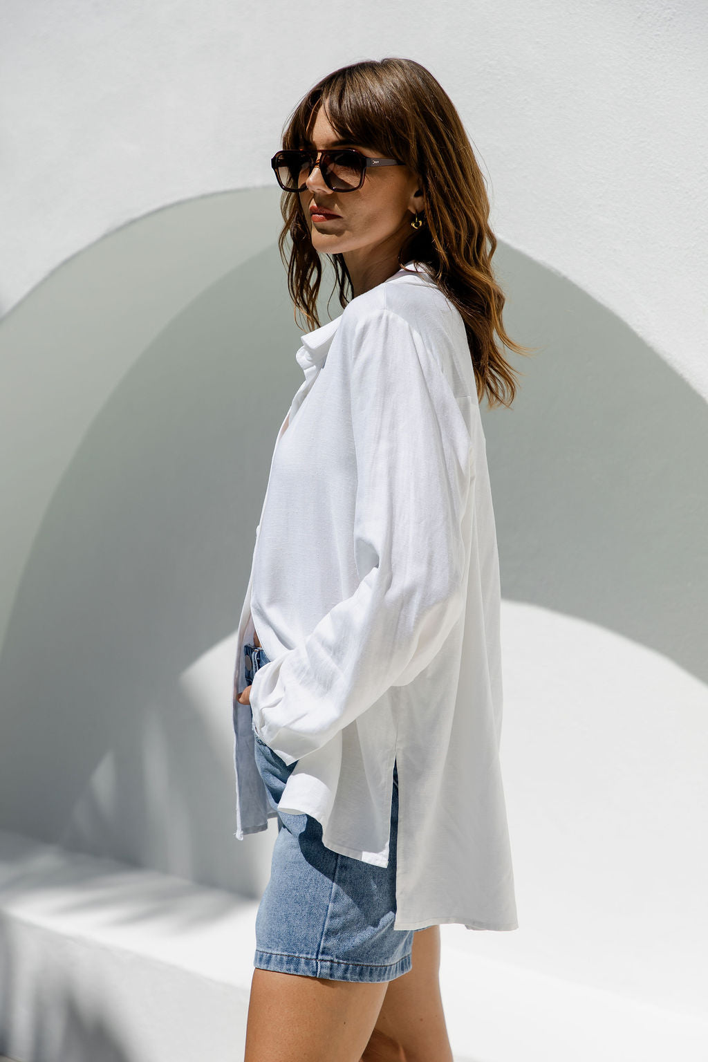 Kent Long Sleeve Shirt - Ivory White