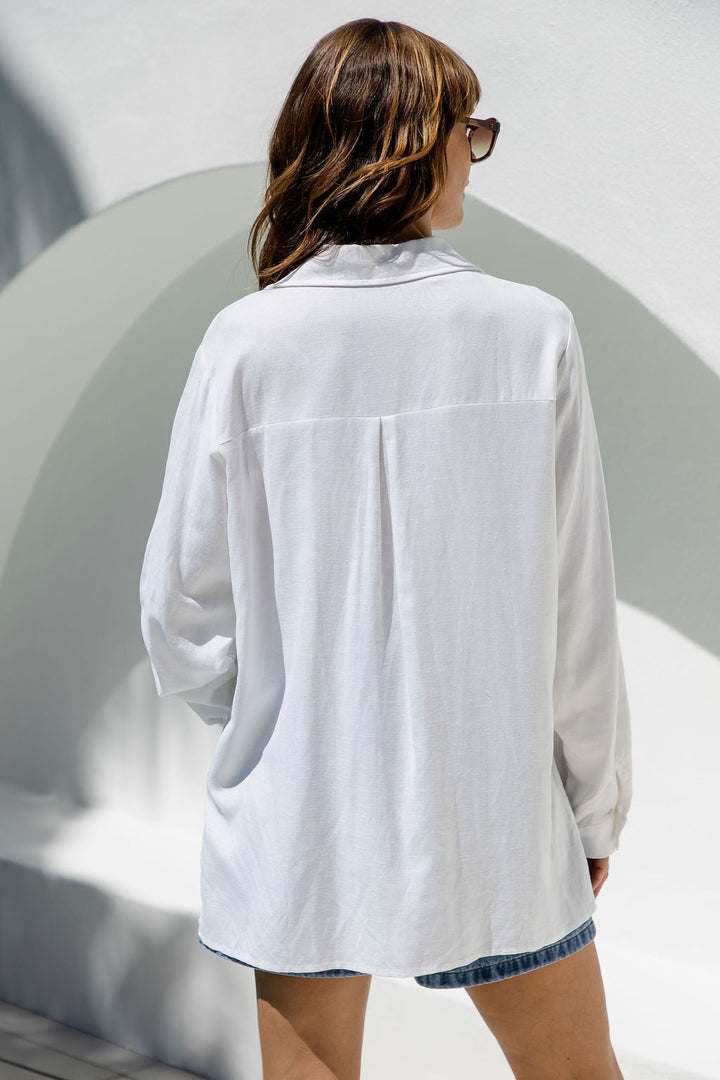 Kent Long Sleeve Shirt - Ivory White