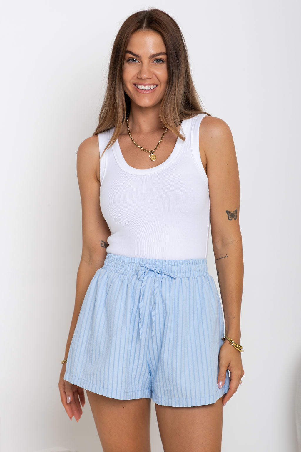Lennon Stripe Shorts - Blue