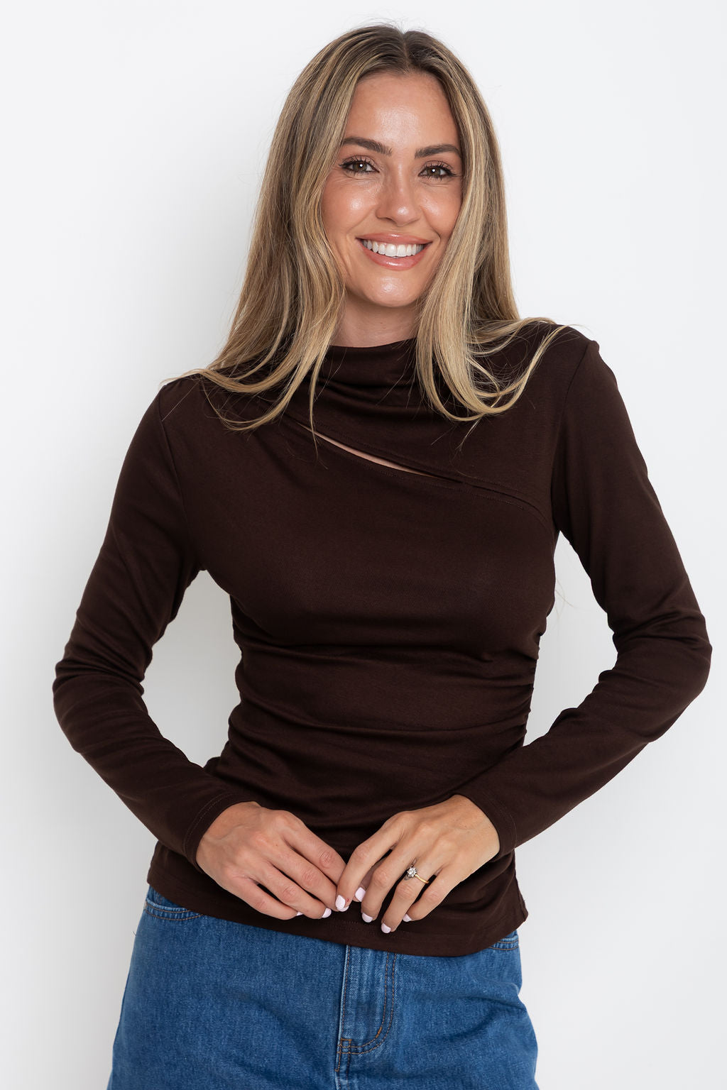 Carolyn Long Sleeve Top - Chocolate