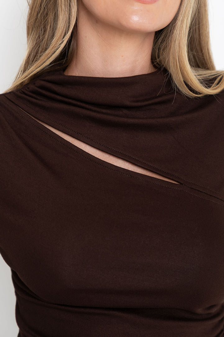 Carolyn Long Sleeve Top - Chocolate