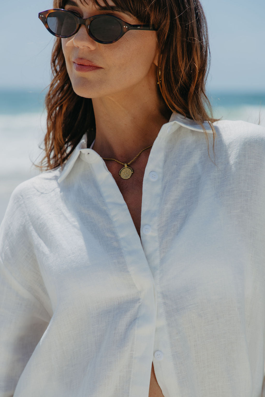 Ada Relaxed-Fit Linen Shirt - White