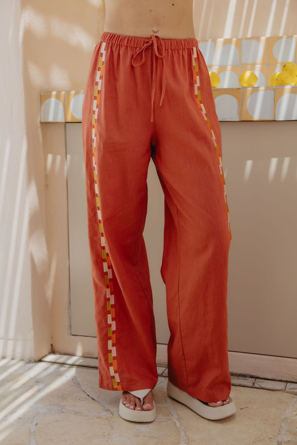 Lumi Linen Pants - Papaya