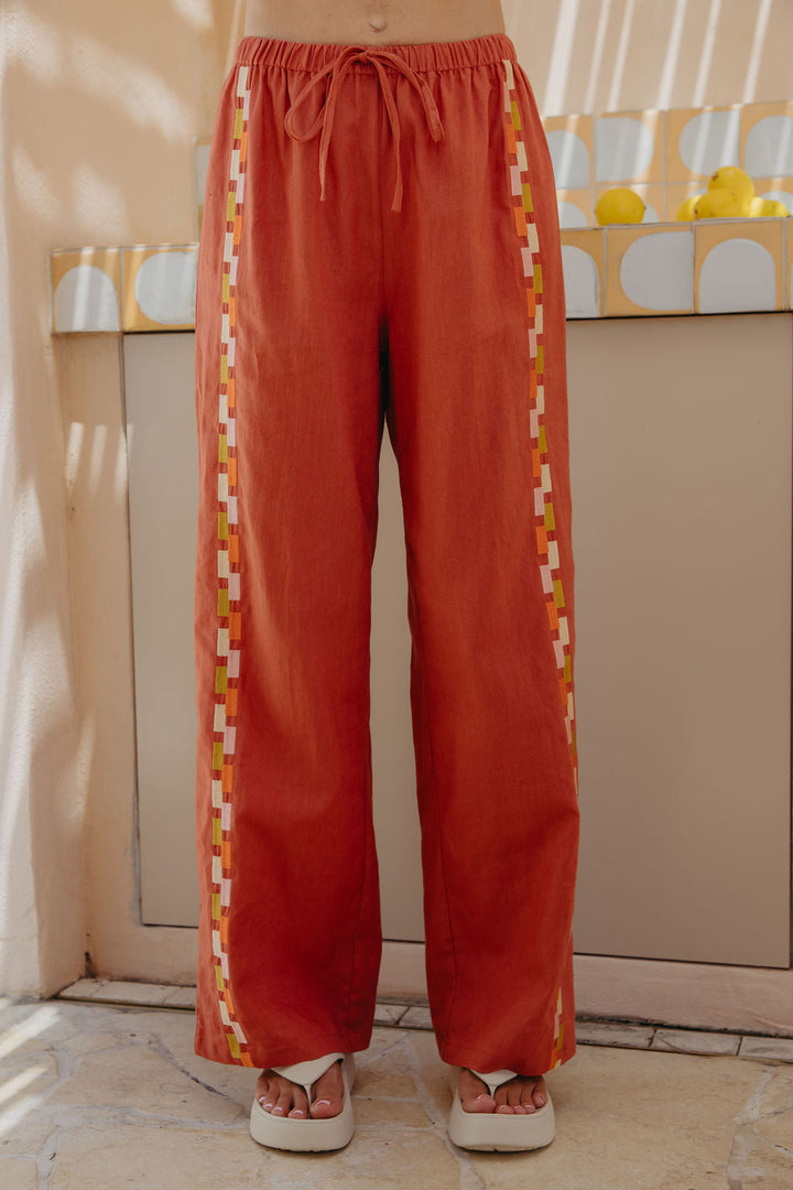 Lumi Linen Pants - Papaya