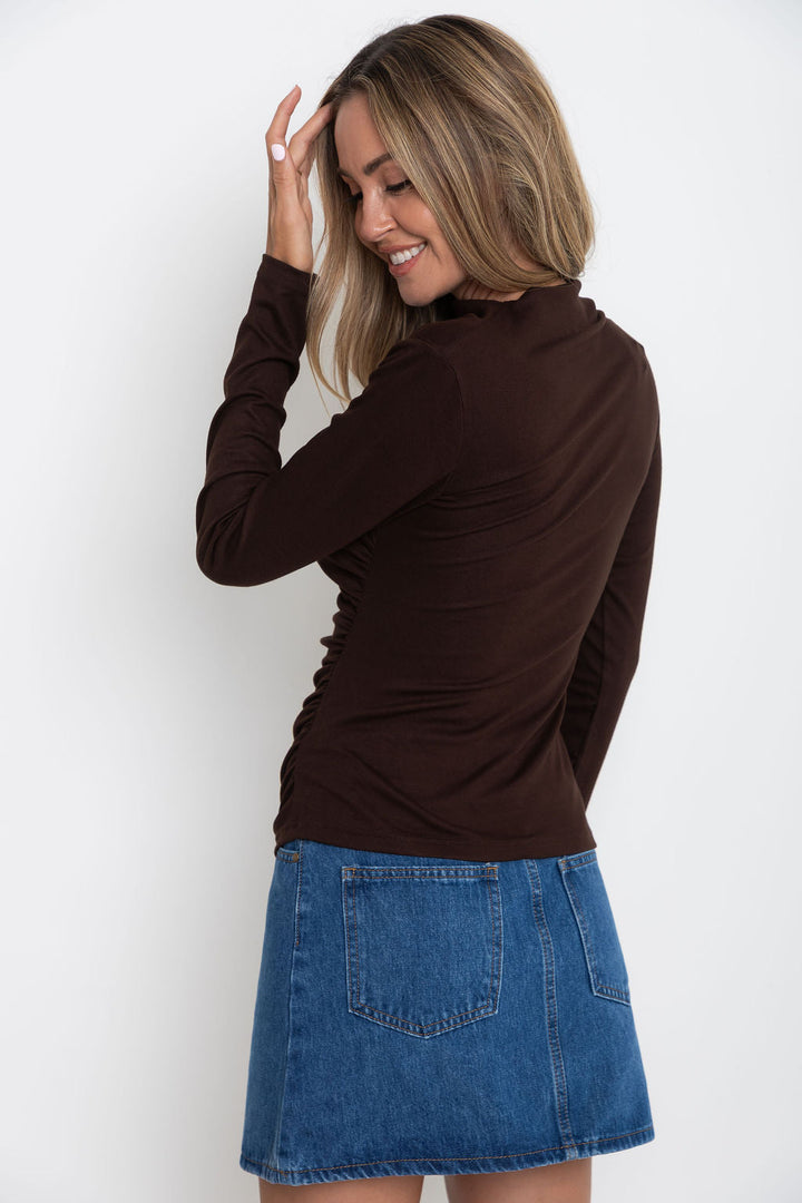 Carolyn Long Sleeve Top - Chocolate