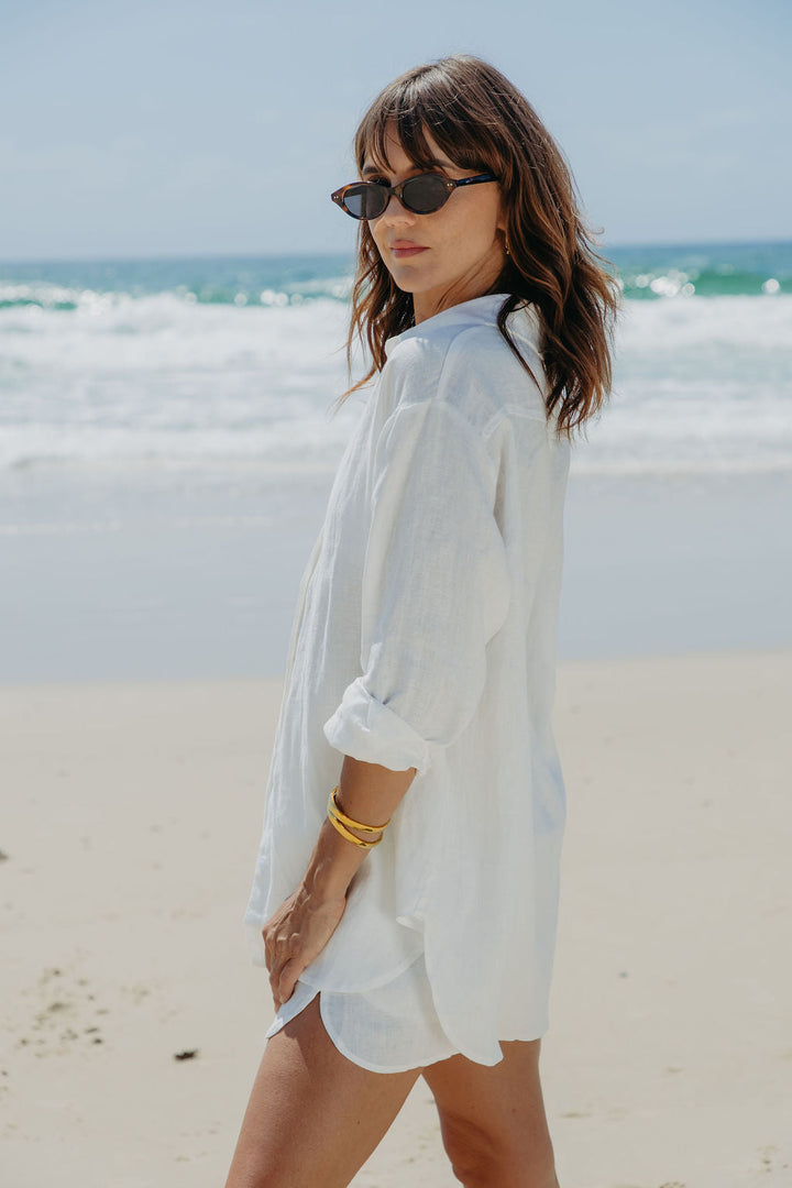 Ada Relaxed-Fit Linen Shirt - White