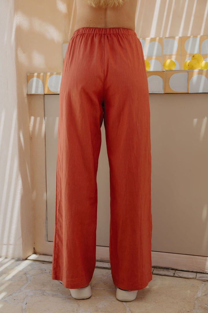 Lumi Linen Pants - Papaya
