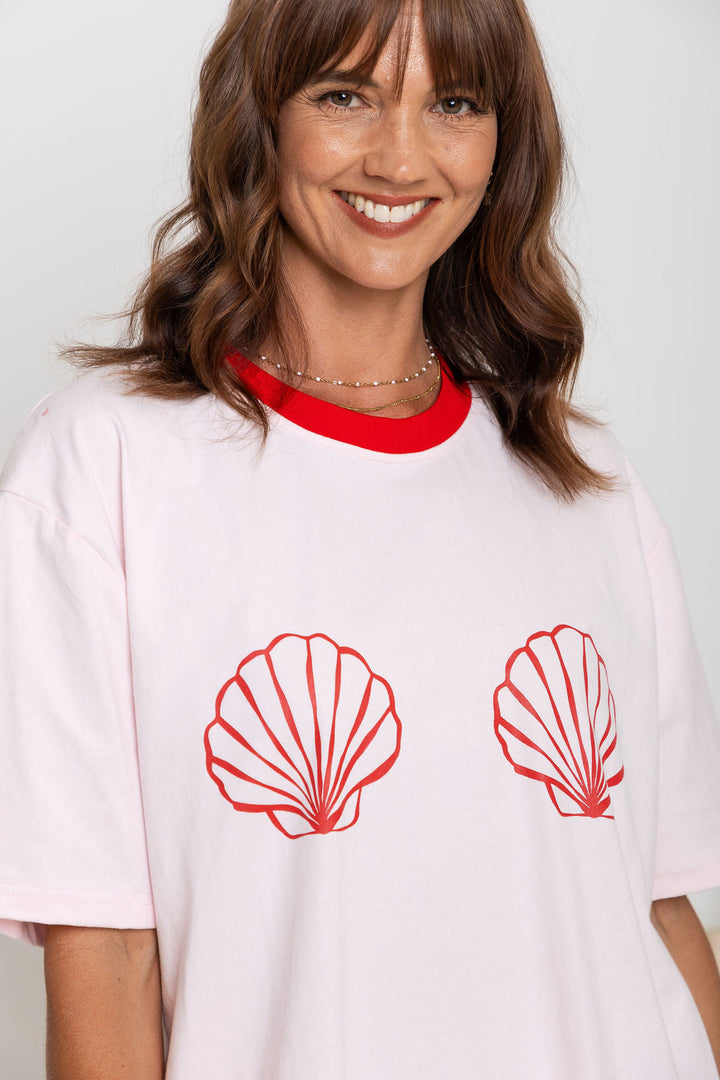 Tulum Shell Print Tee - Pink