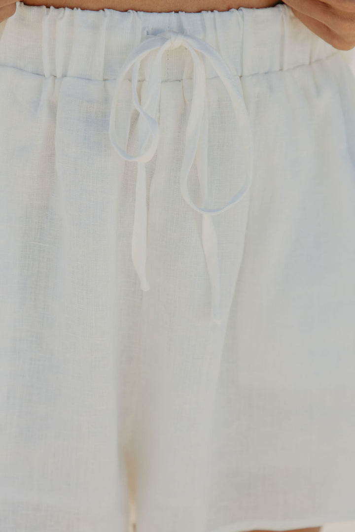 Charlie Linen Shorts - White