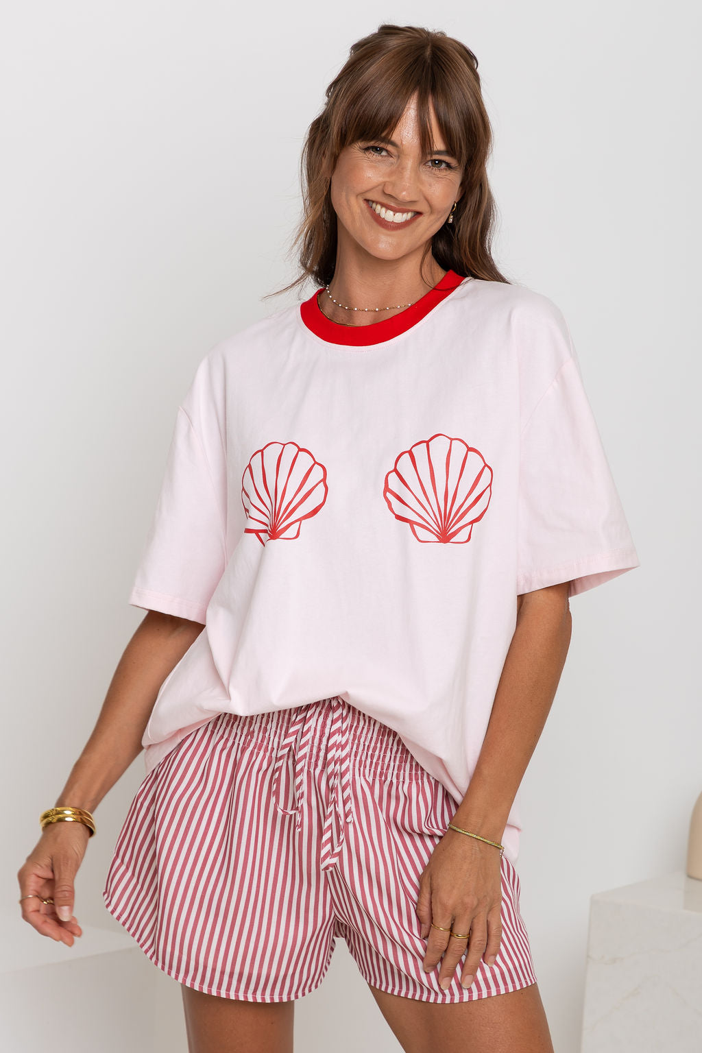 Tulum Shell Print Tee - Pink