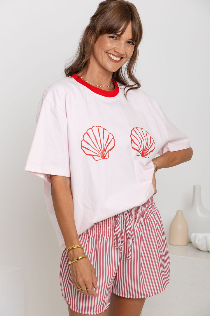 Tulum Shell Print Tee - Pink