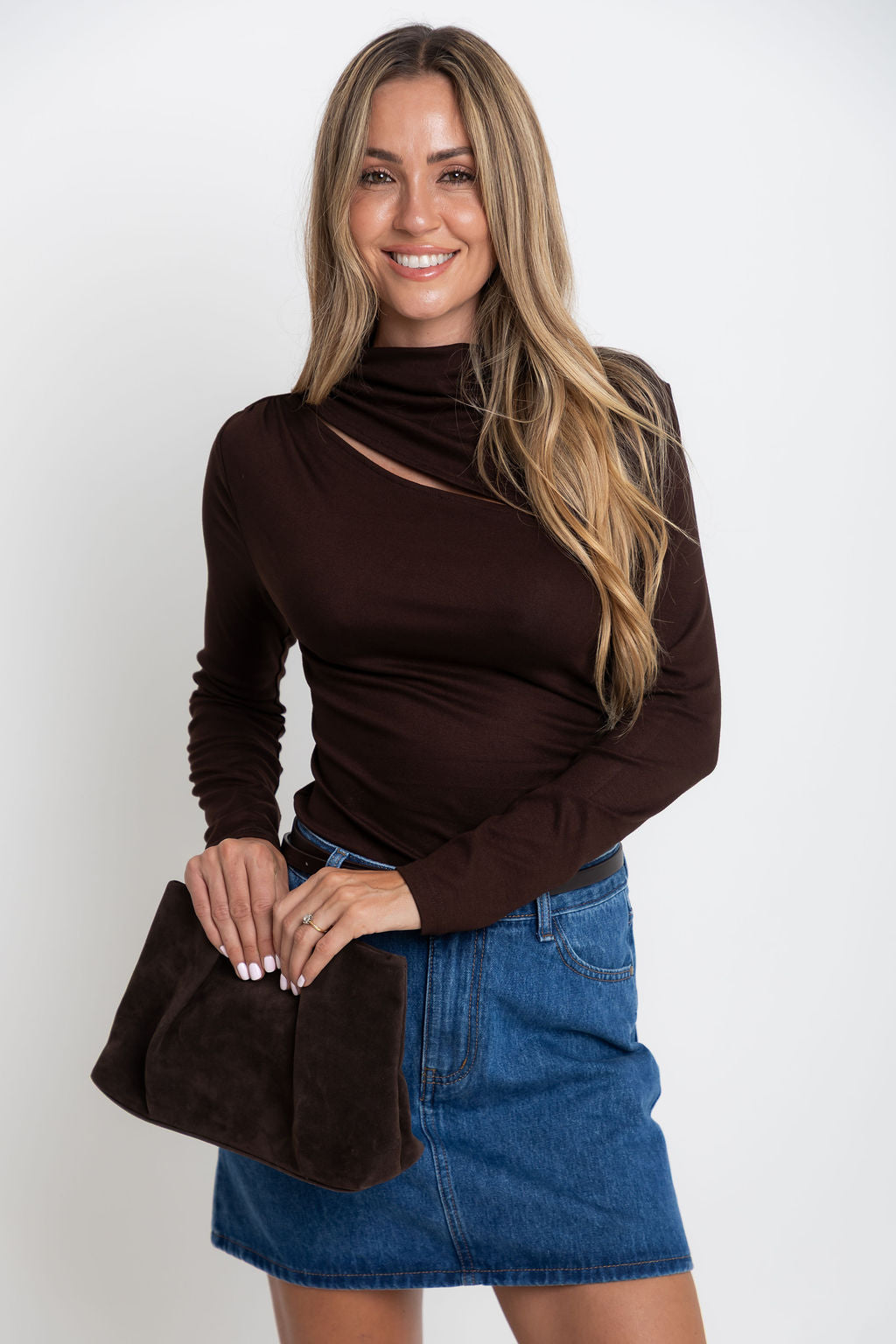 Carolyn Long Sleeve Top - Chocolate
