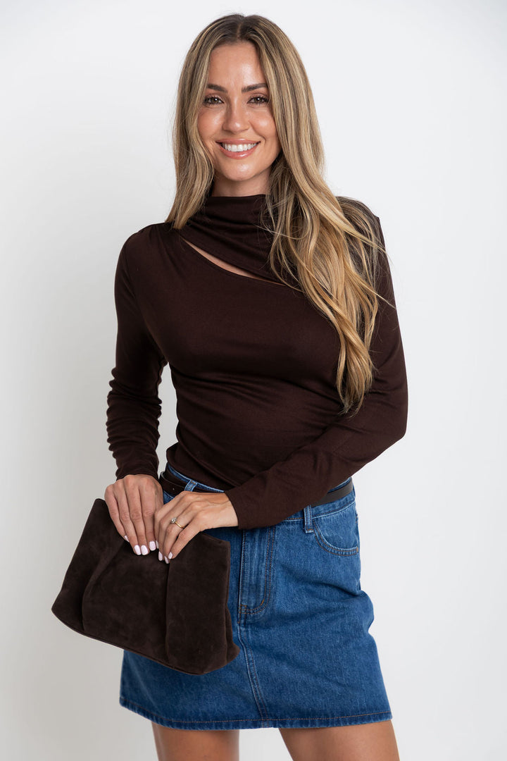 Carolyn Long Sleeve Top - Chocolate