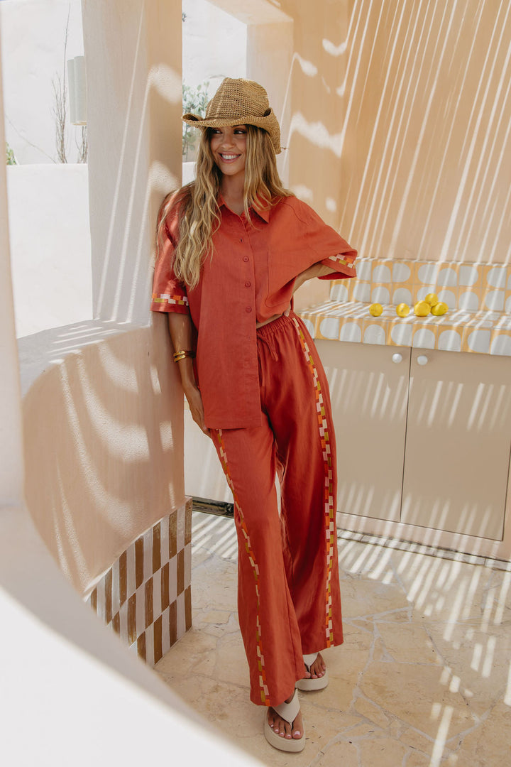 Lumi Linen Pants - Papaya