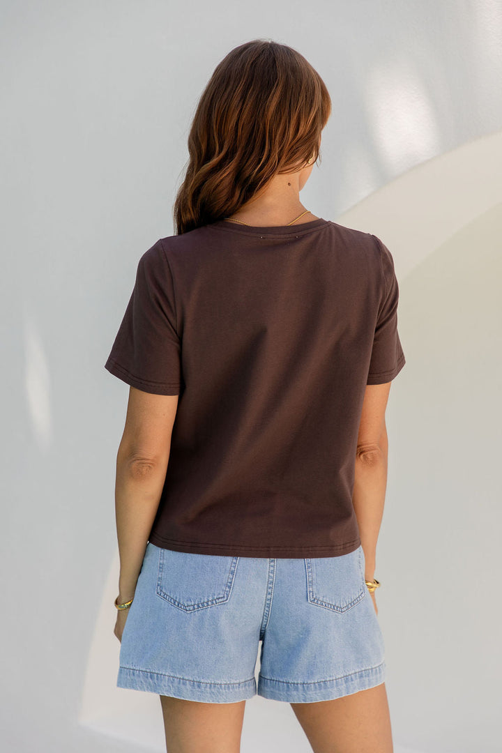 Baylee Basic Tee - Chocolate