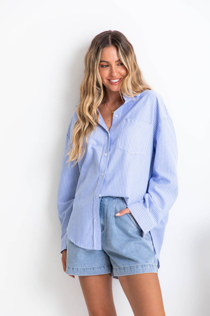 Bentley Relaxed-Fit Shirt - Blue Stripe