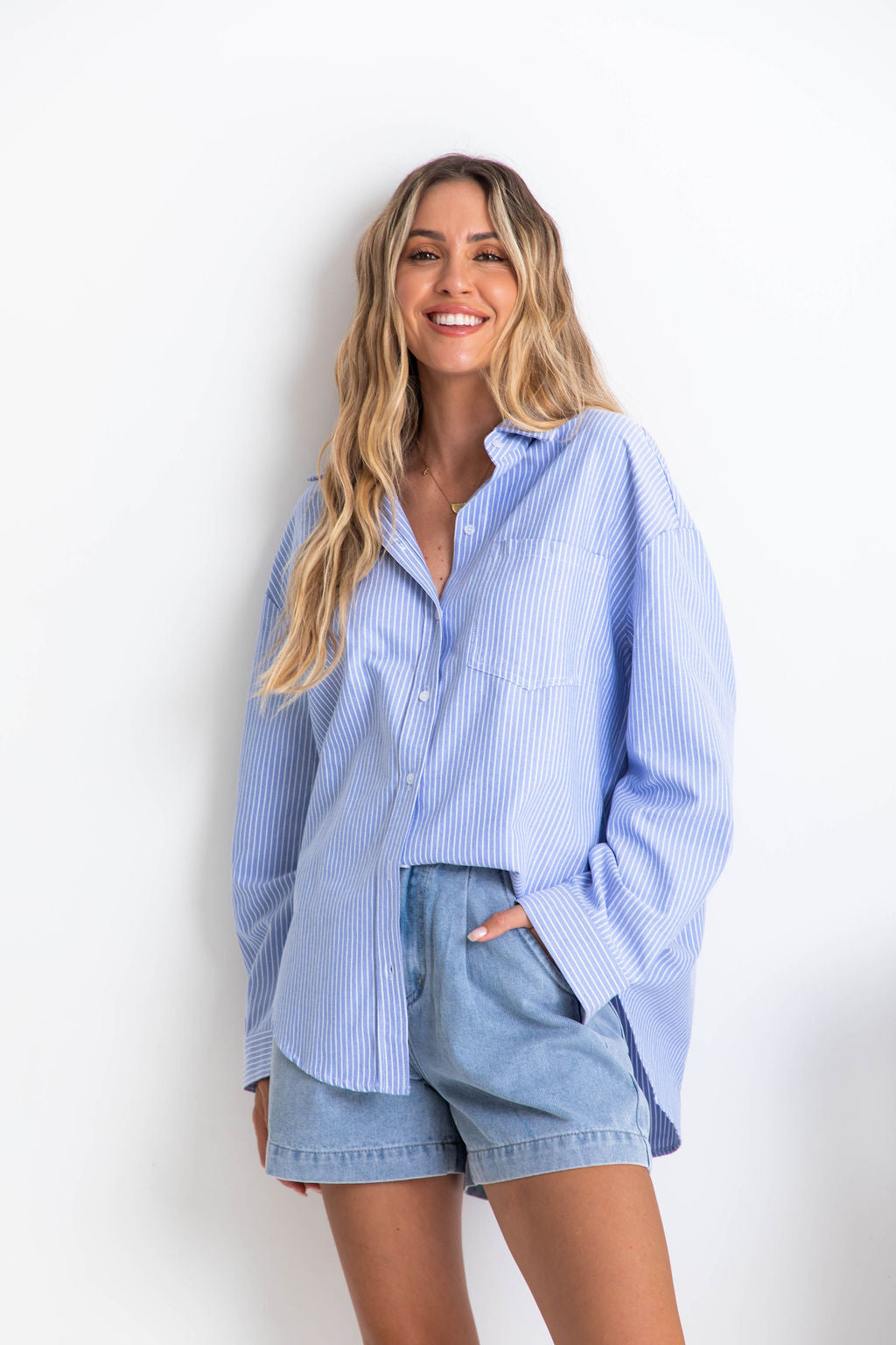 Bentley Relaxed-Fit Shirt - Blue Stripe