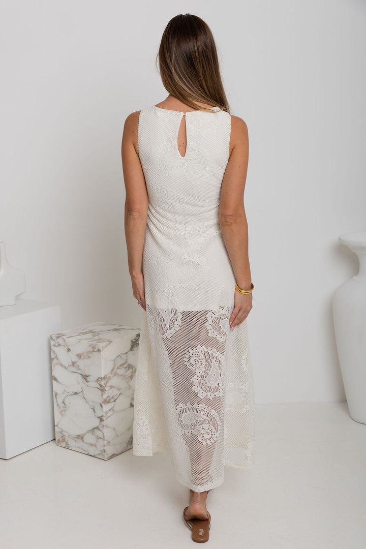 Charlotte Lace Maxi Dress - Cream
