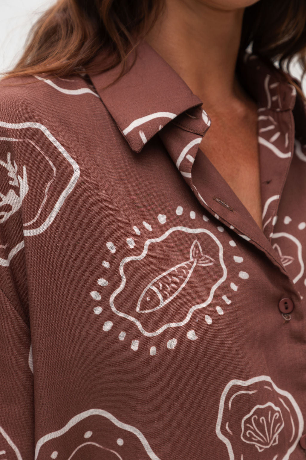Cora Shirt - Hayman Print - Choc