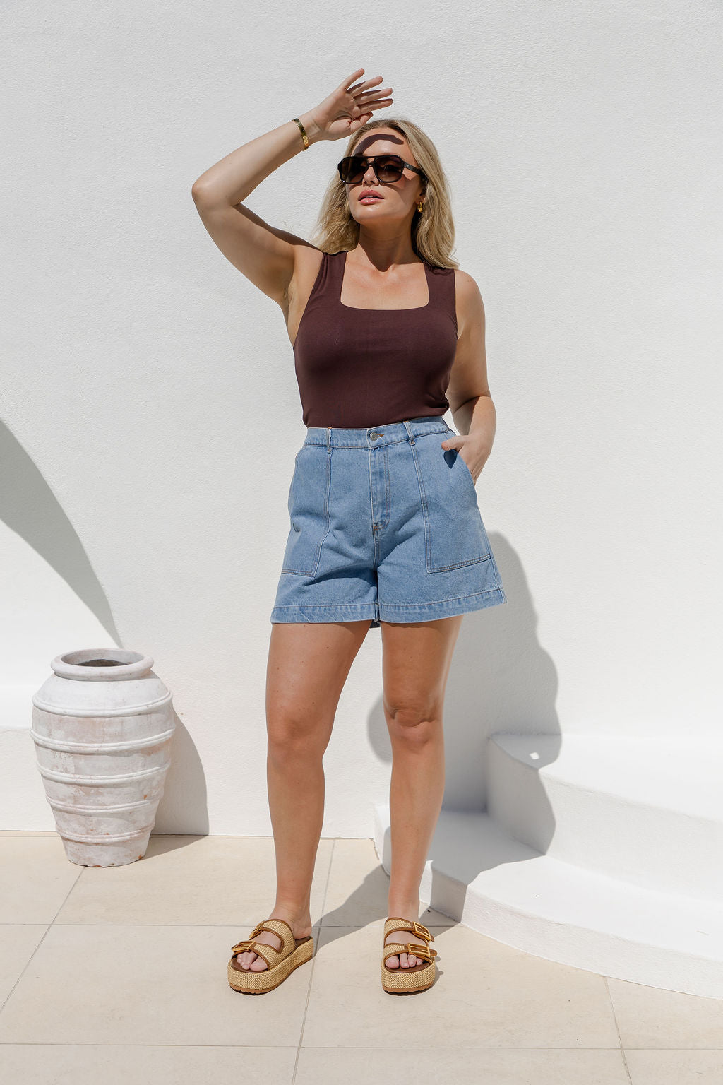Byron Denim Shorts - Mid Wash
