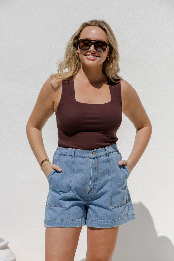 Byron Denim Shorts - Mid Wash