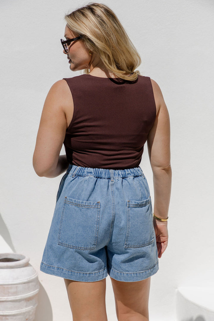 Byron Denim Shorts - Mid Wash