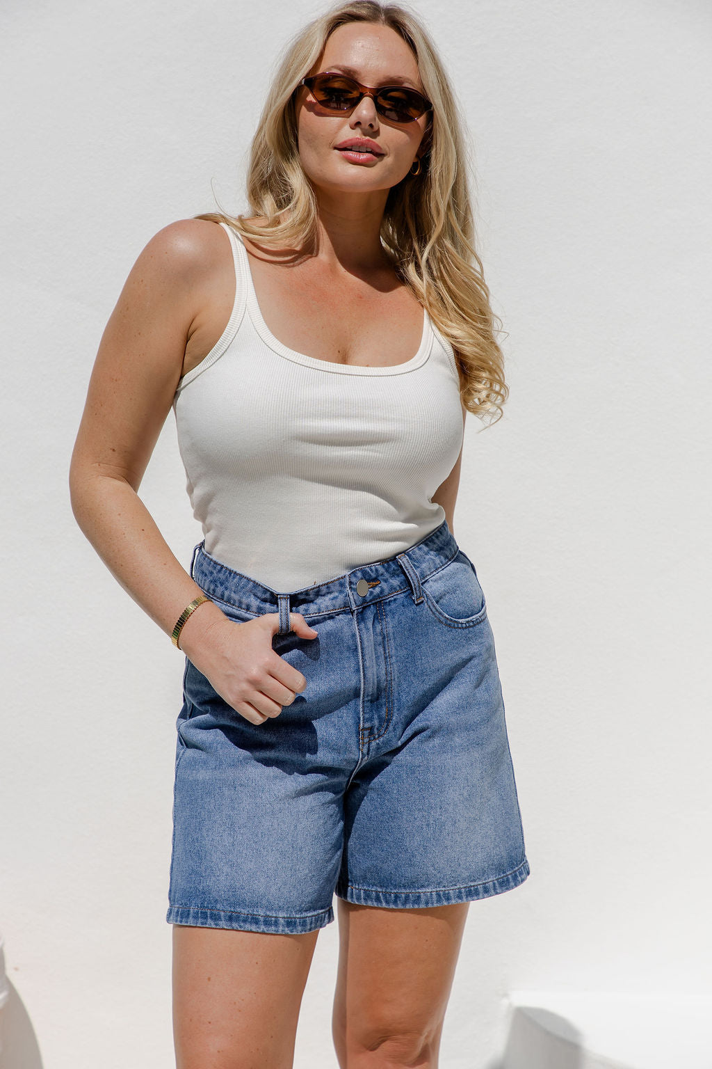 Jayce Denim Shorts - Mid Wash