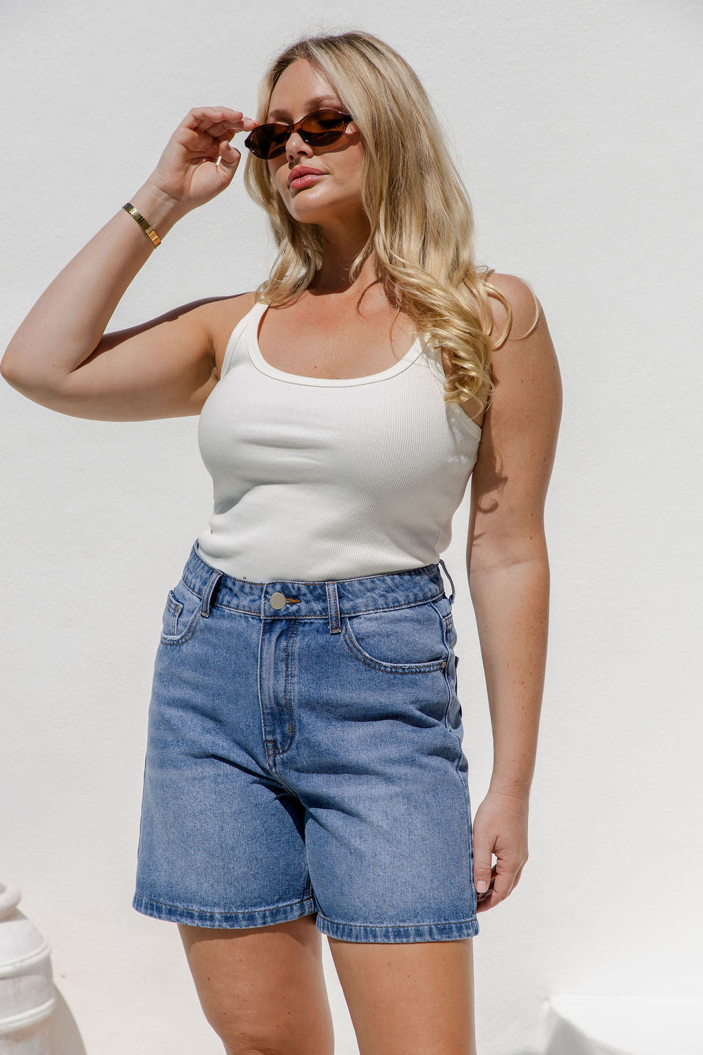 Jayce Denim Shorts - Mid Wash