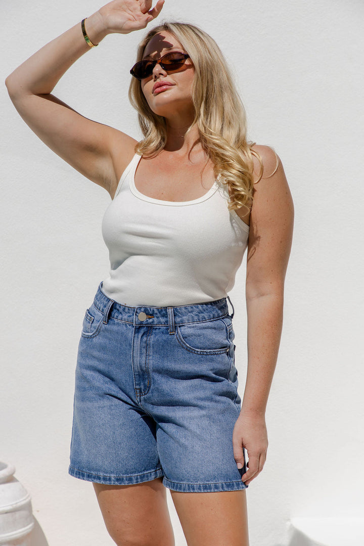 Jayce Denim Shorts - Mid Wash