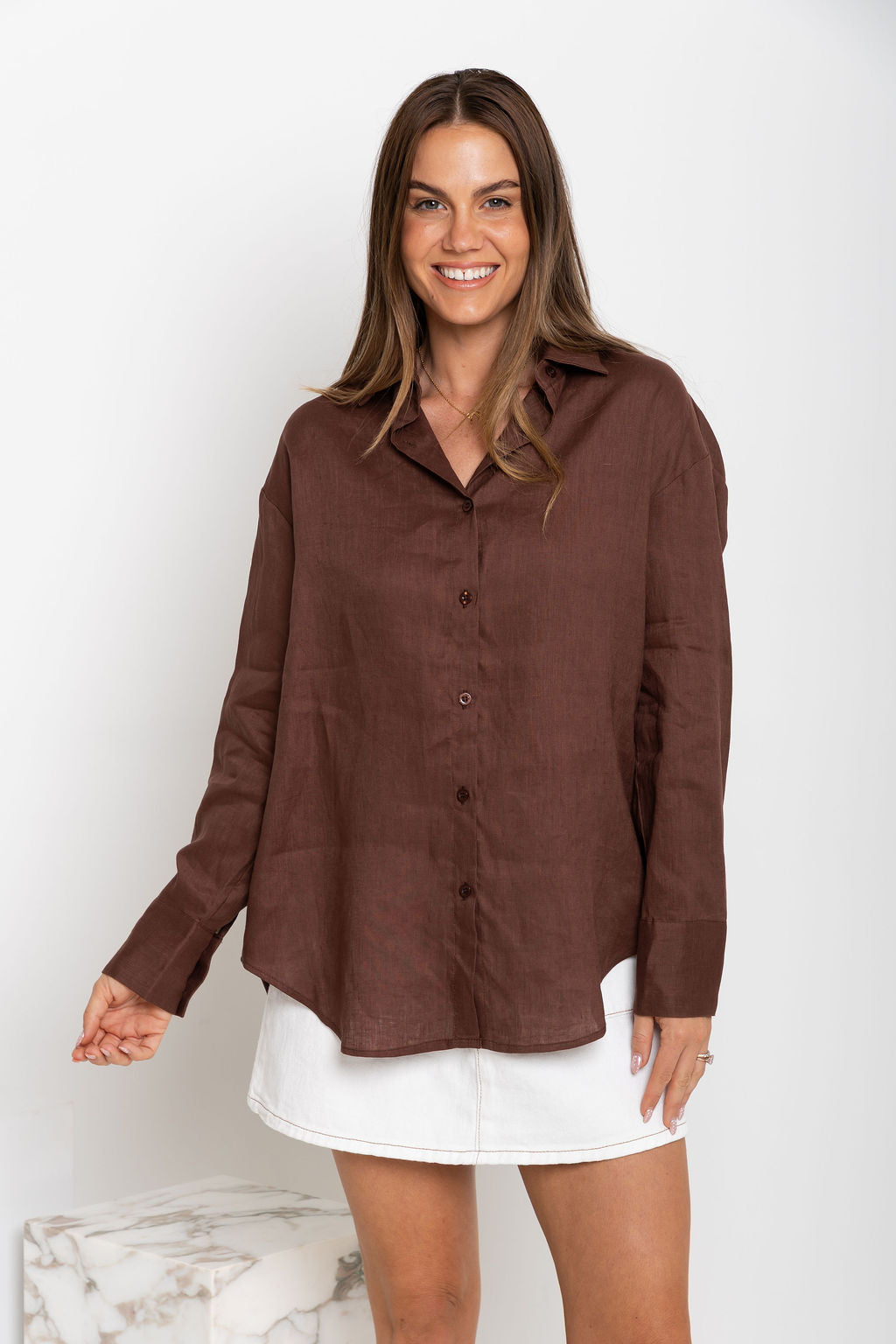 Archie Relaxed-Fit Linen Shirt - Chocolate