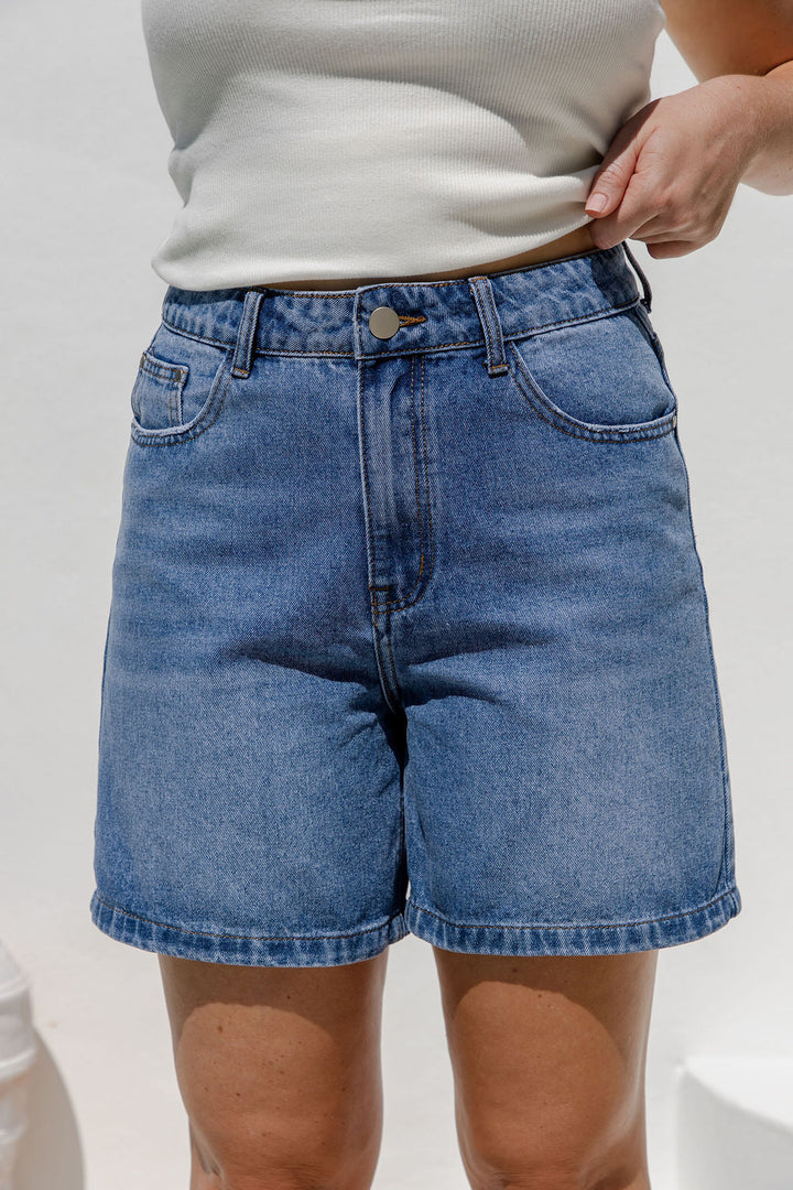 Jayce Denim Shorts - Mid Wash