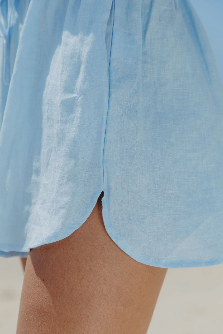 Charlie Linen Shorts - Blue