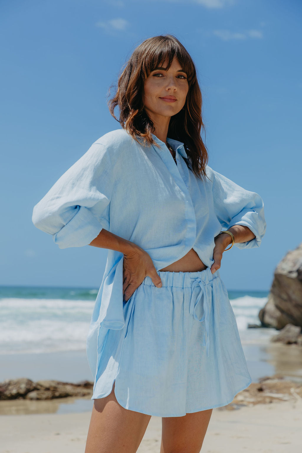 Charlie Linen Shorts - Blue