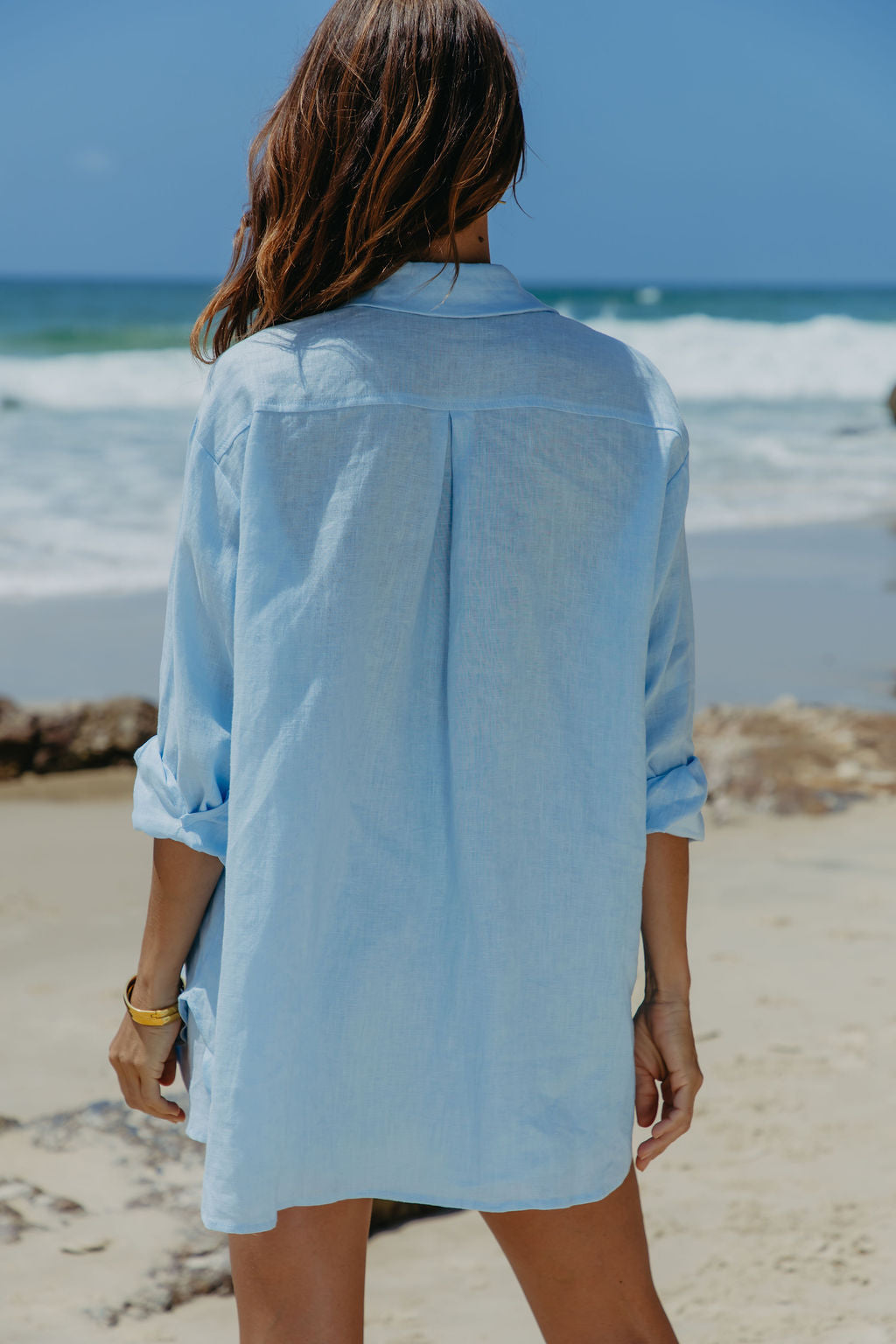 Ada Relaxed-Fit Linen Shirt - Blue