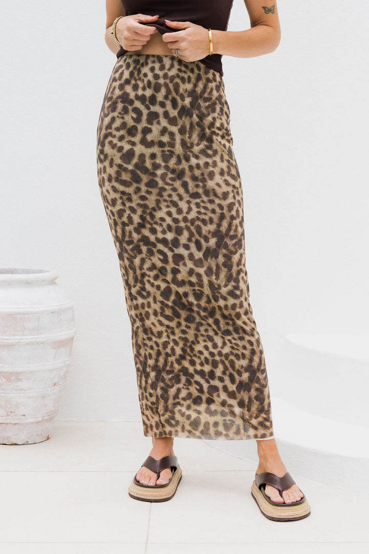 Taj Maxi Skirt - Leopard Print
