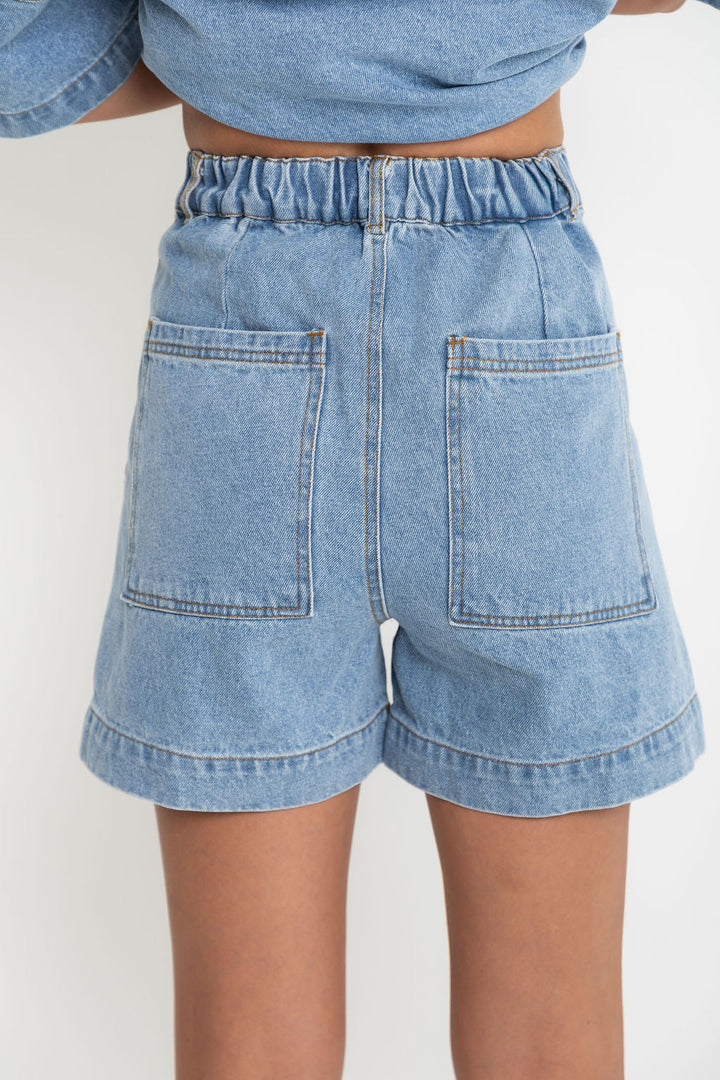 Byron Denim Shorts - Mid Wash