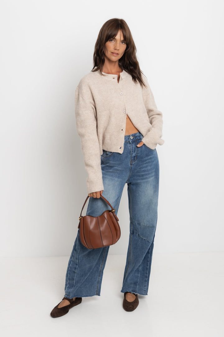 Cody Barrel Denim Jeans - Mid Blue Wash