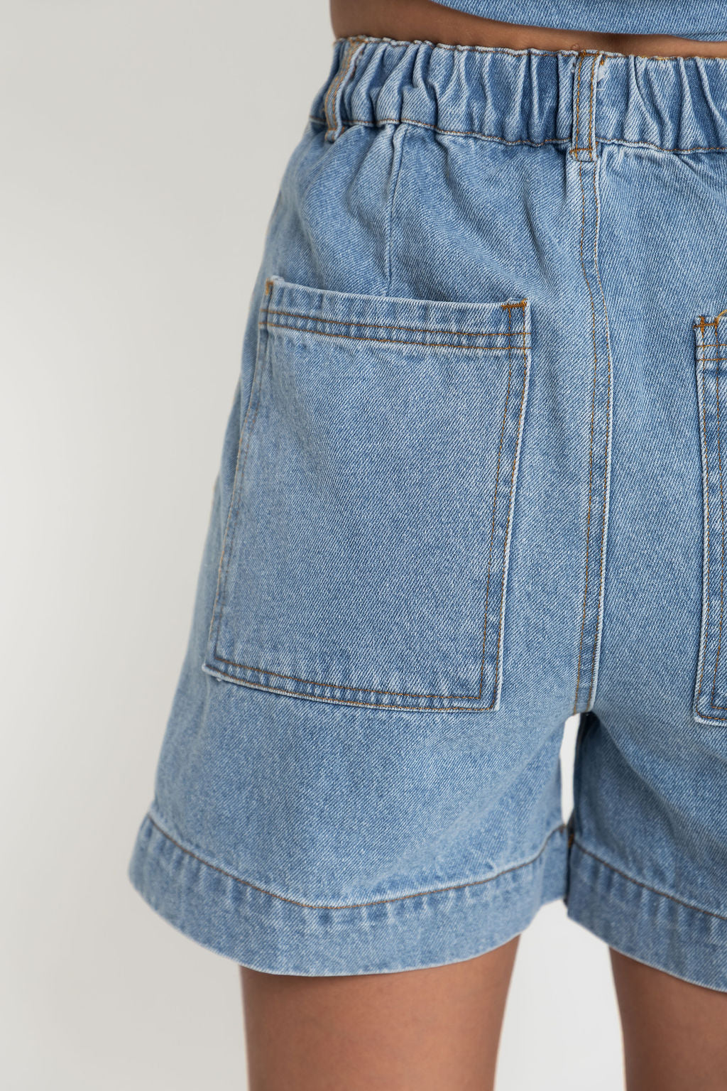 Byron Denim Shorts - Mid Wash