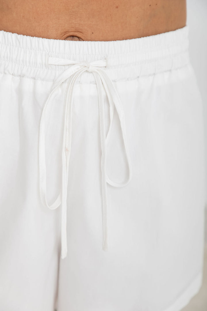 Fletcher Cotton Poplin Shorts - White