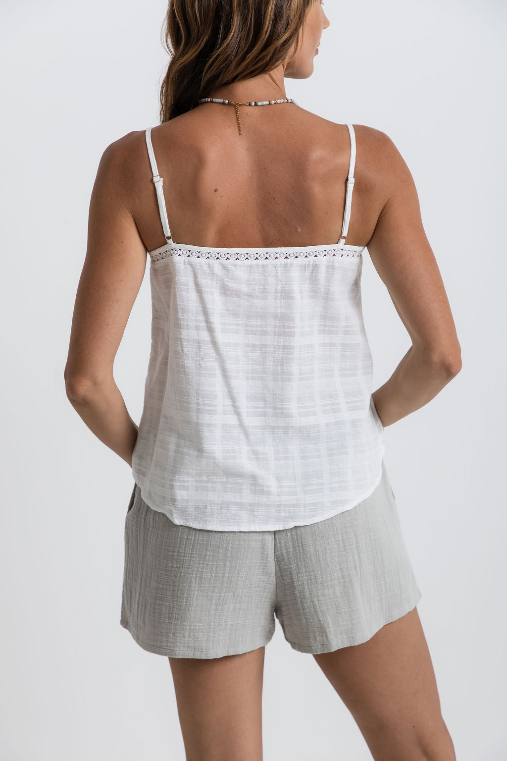 Hattie Lace Cami Top - White